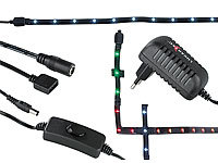 Lunartec SMD LED Streifen Spar-Set mit Netzteil, weiß; Solar-LED-Streifen, TV Hintergrundbeleuchtungen