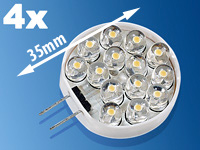 Lunartec LED-Stiftsockellampe mit 14 LEDs, G4 (12V), kaltweiß, vertikal 4er-Set; Stiftsockellampen 