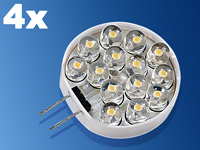 Lunartec LED-Stiftsockellampe mit 14 LEDs, G4(12V), warmweiß, vertikal, 4er-Se