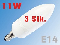 Lunartec 11 Watt Energiesparlampe Natural Sunlight Candle E14 3er-Pack