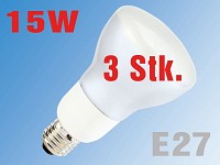 Lunartec 15W Reflektor-Energiesparlampe R83 Vollspektrum E27, 3er-Pack
