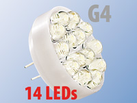Lunartec LED-Stiftsockellampe Sockel G4 (12V), 14 LEDs kaltweiß, horizontal
