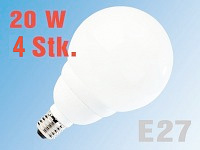Lunartec 20 W Energiesparlampe Natural Sunlight Globe E27 4er Pack