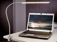 Lunartec LED-Schreibtisch-Lampe "Cigogne" mit Metall-Schwanenhals