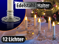 ; Kabellose, dimmbare LED-Weihnachtsbaumkerzen mit Fernbedienung und Timer 