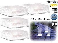 Lunartec Solar LED Glasbaustein mit Lichtsensor 15 x 15 x 5cm, 4er-Set; LED-Solar-Wegeleuchten LED-Solar-Wegeleuchten LED-Solar-Wegeleuchten LED-Solar-Wegeleuchten
