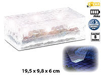 Lunartec Solar-Glasbaustein mit LED & Lichtsensor, 19,5 x 9,8 x 6 cm; LED-Solar-Wegeleuchten LED-Solar-Wegeleuchten LED-Solar-Wegeleuchten LED-Solar-Wegeleuchten