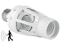 Lunartec Lampenfassung mit 360°-PIR-Bewegungssensor, E27; LED-Batterieleuchten mit Bewegungsmelder LED-Batterieleuchten mit Bewegungsmelder LED-Batterieleuchten mit Bewegungsmelder 