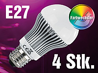 ; LED-Spots GU5.3 (warmweiß), LED-Disco-Tropfen E27 mit Farbwechsel (RGBW) 