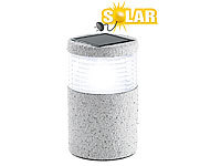 Lunartec Mini-Solar-LED-Gartenleuchte "Grey Stone", mit Lichtsensor, 19 cm hoch