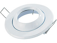 Lunartec Schwenkbare Lampen-Einbaufassung 4er-Set MR-16/GU5.3, weiß; LED-Solar-Außenlampen mit PIR-Sensoren (neutralweiß) 