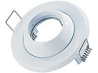 Lunartec Schwenkbare Lampen-Einbaufassung MR11/GU4, Farbe weiß; LED-Solar-Außenlampen mit PIR-Sensoren (neutralweiß) 