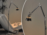 ; Stehlampen aus Holz mit integrierten Regalen, E27-Sockel 