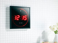 ; LED-Funk-Wanduhren mit Temperaturanzeigen 