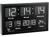 Lunartec LED-Funk-Tisch und Wanduhr mit Datum und Temperatur, 412 weiße LEDs