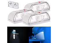 Lunartec 3er-Set Mini-LED-Treppenleuchten & Nachtlicht, PIR-Bewegungssensor; Akku-LED-Teelicht-Sets mit Ladestation, LED-Lichtleisten mit Bewegungsmelder Akku-LED-Teelicht-Sets mit Ladestation, LED-Lichtleisten mit Bewegungsmelder Akku-LED-Teelicht-Sets mit Ladestation, LED-Lichtleisten mit Bewegungsmelder 