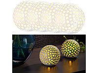 Lunartec 4er-Set kabellose LED-Dekoleuchten aus Keramik, Ø 83 mm; Solar-Windlichter Solar-Windlichter Solar-Windlichter Solar-Windlichter 