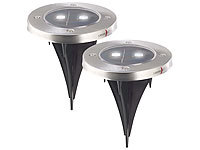 Lunartec 2er-Set Solar-Gartenstrahler mit 2 Super-Bright-LEDs, IP44