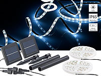Lunartec 2er-Set Solar-LED-Streifen mit 180 tageslichtweißen LEDs, IP65; LED-Solar-Wegeleuchten LED-Solar-Wegeleuchten LED-Solar-Wegeleuchten
