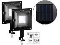 Lunartec 2er-Set Solar-LED-Dachrinnenleuchten, 20 lm, Licht-Sensor, schwarz; LED-Solar-Wegeleuchten LED-Solar-Wegeleuchten LED-Solar-Wegeleuchten 