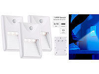 Lunartec 3er-Set LED-Treppenleuchten & Nachtlichter mit PIR-Bewegungssensor; Akku-LED-Teelicht-Sets mit Ladestation, LED-Lichtleisten mit Bewegungsmelder Akku-LED-Teelicht-Sets mit Ladestation, LED-Lichtleisten mit Bewegungsmelder Akku-LED-Teelicht-Sets mit Ladestation, LED-Lichtleisten mit Bewegungsmelder 