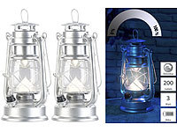 Lunartec 2er-Set ultra helle LED-Sturmlampen, Akku, 200 lm, 3 Watt; Petroleum-Sturmlaternen Petroleum-Sturmlaternen Petroleum-Sturmlaternen 