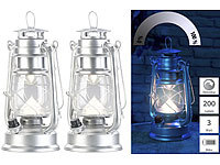 Lunartec 2er-Set ultra helle LED-Sturmlampen, Akku, 200 lm, 3 Watt; Petroleum-Sturmlaternen Petroleum-Sturmlaternen Petroleum-Sturmlaternen