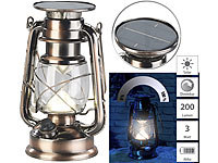 Lunartec Ultra helle Solar-LED-Sturmlampe, 200 Lm, 3 W, warmweiß, bronze; Petroleum-Sturmlaternen Petroleum-Sturmlaternen Petroleum-Sturmlaternen