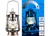 Lunartec Ultra helle LED-Sturmlampe, Batterie, 200lm, 3W, warmweiß, bronze