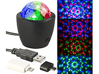 Lunartec Mini-Disco-Licht, RGB-LED, Akustik-Sensor, für USB & iPhone-Anschluss; Party-LED-Lichterketten in Glühbirnenform Party-LED-Lichterketten in Glühbirnenform Party-LED-Lichterketten in Glühbirnenform Party-LED-Lichterketten in Glühbirnenform 