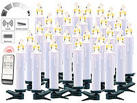 Lunartec FUNK-Weihnachtsbaum-LED-Kerzen mit  FUNK-Fernbedienung, 30er-Set, weiß