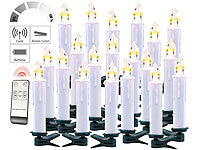Lunartec FUNK-Weihnachtsbaum-LED-Kerzen mit FUNK-Fernbedienung, 20er-Set, weiß