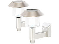 Lunartec 2er-Set Solar-LED-Wandleuchten WL-101, 1,2 Lumen, 0,9 Watt