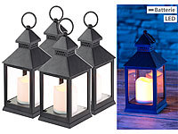 Lunartec 4er Pack Laterne mit flackernder LED-Kerze und Timer, Batteriebetrieb; Winter-Deko-Glasflaschen mit LED-Echtwachskerzen, LED-Solar-Engel Winter-Deko-Glasflaschen mit LED-Echtwachskerzen, LED-Solar-Engel Winter-Deko-Glasflaschen mit LED-Echtwachskerzen, LED-Solar-Engel Winter-Deko-Glasflaschen mit LED-Echtwachskerzen, LED-Solar-Engel 