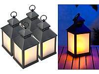 Lunartec 4er Pack LED-Laterne mit realistischem Flammenspiel und Timer; LED-Solar-Engel LED-Solar-Engel LED-Solar-Engel LED-Solar-Engel 