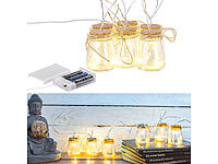 Lunartec LED-Silberdraht mit 18 LEDs in 6 Deko-Gläsern, batteriebetrieben; LED-Lichterketten für innen und außen LED-Lichterketten für innen und außen LED-Lichterketten für innen und außen LED-Lichterketten für innen und außen 