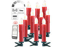 Lunartec FUNK-Weihnachtsbaum-LED-Kerzen mit FUNK-Fernbedienung, 10er-Set, rot