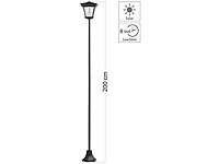 Lunartec Solar-LED-Gartenleuchte mit 200-cm-Lampenmast und Akku, 15 Lumen