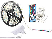 Lunartec LED-Streifen LX-500N, 5 m, RGBW, Innen, Netzteil & Fernbed.; LED-Lichtbänder 