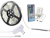 Lunartec LED-Streifen LX-500N, 5 m, RGBW, Innen, Netzteil & Fernbed.