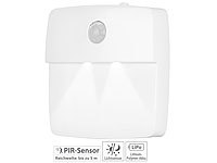 Lunartec LED-Treppen und Nachtlicht mit Akku, Dämmerungs und Bewegungs-Sensor; LED-Batterieleuchten mit Bewegungsmelder LED-Batterieleuchten mit Bewegungsmelder LED-Batterieleuchten mit Bewegungsmelder 