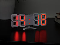 ; LED-Funk-Wanduhren mit Temperaturanzeigen 