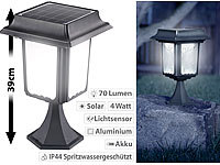 Lunartec LED-Bodenlaterne für Garten, mit 4-W-Solarpanel, 8 LEDs, 70 lm, IP44; LED-Solar-Wegeleuchten LED-Solar-Wegeleuchten 