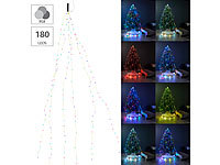 Lunartec Christbaum-Überwurf-Lichterkette, 180 bunte LEDs, 6 Girlanden, je 3 m