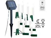 Lunartec Solar-Lichterkette für Außen mit 10 flackernden LED-Kerzen; LED-Solar-Lichterketten (warmweiß) LED-Solar-Lichterketten (warmweiß) LED-Solar-Lichterketten (warmweiß) 