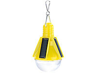 Lunartec Solar-LED-Partylicht im Birnendesign, mit Akkubetrieb, gelbes Gehäuse; LED-Solar-Wegeleuchten LED-Solar-Wegeleuchten 