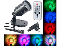 Lunartec LED-RGB-Projektor für Wellen-Licht-Effekte, Timer, Fernbedienung, IP65