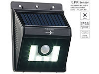 Lunartec Solar-LED-Wandleuchte mit Bewegungsmelder, Dimm-Funktion, 180 lm, IP44