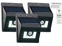 Lunartec 3er-Set Solar-LED-Wandleuchten mit Bewegungsmelder, Dimm-Funktion