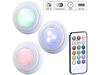 Lunartec 3er-Set RGB+W-LED-Unterbauleuchten, Fernbedienung, Timer, erweiterbar